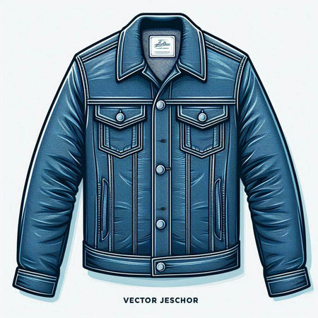 Vintage leather jacket for men. Vector illustration. EPS 10.のイラスト素材