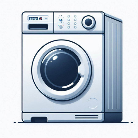 Washing machine on white background. Vector illustration. Eps 10.のイラスト素材
