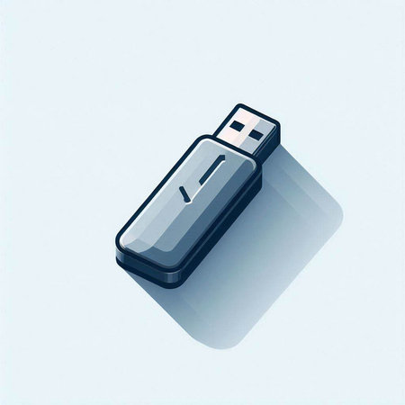 Usb flash drive on a light background. Vector illustration. Eps 10.のイラスト素材