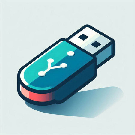 Usb flash drive 3d isometric icon. Vector illustration.のイラスト素材