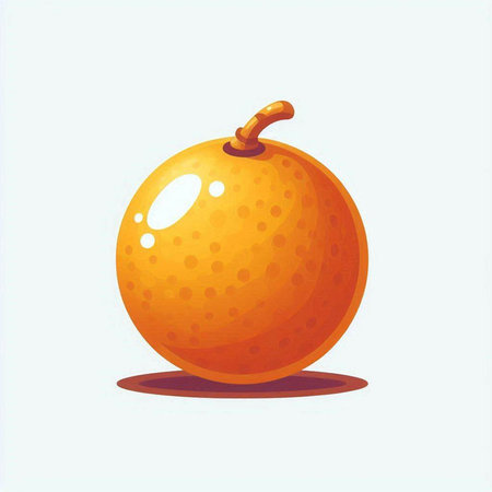 Orange fruit isolated on white background. Vector illustration in cartoon style.のイラスト素材