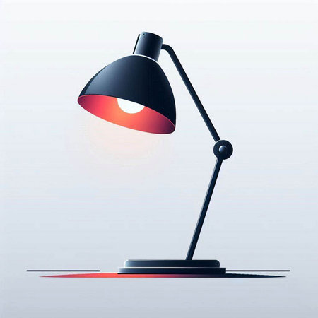 Illustration of a desk lamp on a light background. Eps 10 vector file.のイラスト素材