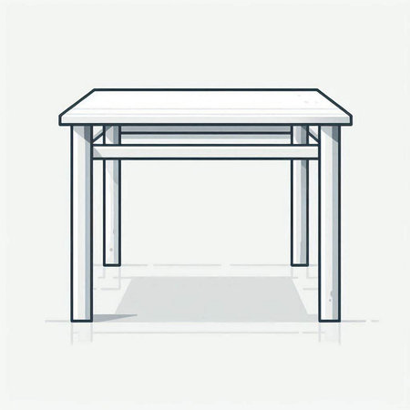 Illustration of a wooden table on a white background with reflection.のイラスト素材