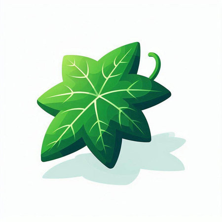 Green leaf icon on white background. Vector illustration. Eps 10.のイラスト素材