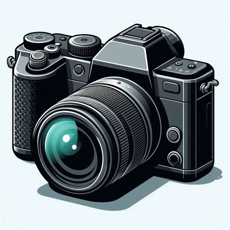 Retro camera on a white background. Vector illustration of a camera.のイラスト素材