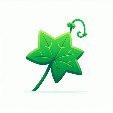 green leaf isolated on white background. vector illustration for your design.のイラスト素材