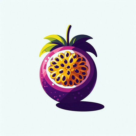 Passion fruit vector illustration. Isolated passion fruit on white background.のイラスト素材