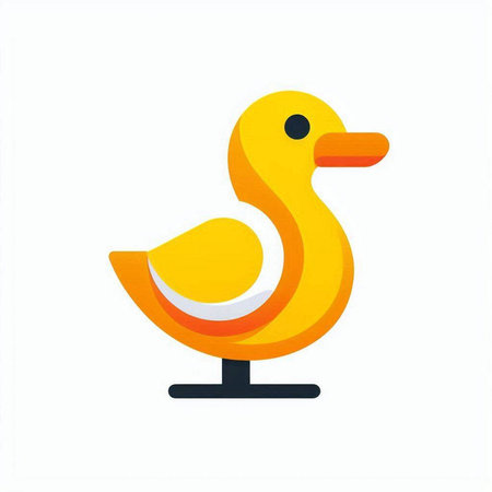 duck icon on white background. vector illustration. Flat design.のイラスト素材