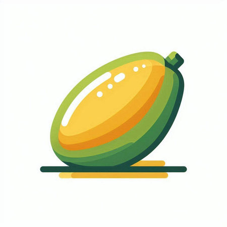 Mango fruit icon isolated on a white background. Vector illustration.のイラスト素材