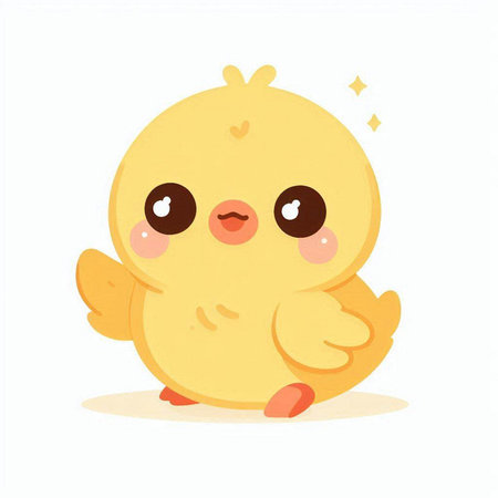 Cute little chicken. Vector illustration isolated on a white background.のイラスト素材