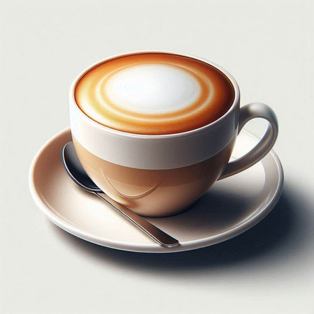 cup of cappuccino or latte art on white backgroundのイラスト素材
