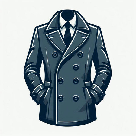 Men's coat. Vector illustration of a man in a coat.のイラスト素材