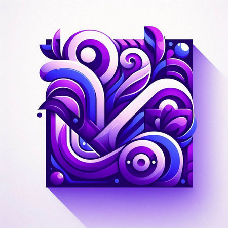 abstract background with blue and purple swirls on white background.のイラスト素材