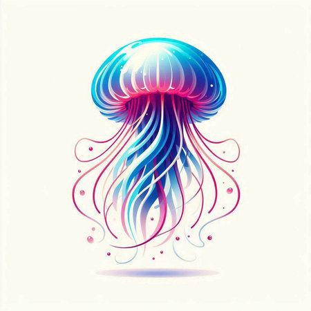 jellyfish on white background, vector illustration, eps10のイラスト素材