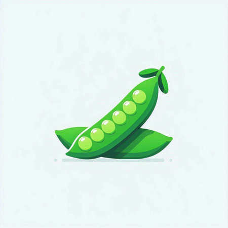 Peas icon. Vector illustration, flat design. Vegetarian food.のイラスト素材