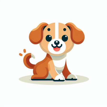 Cute cartoon dog. Vector illustration isolated on a white background.のイラスト素材