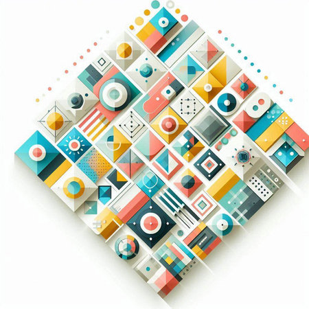 Abstract colorful background with geometric elements. Vector illustration. Eps 10.のイラスト素材