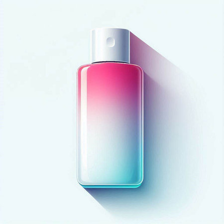 Bottle of perfume on white background. 3d vector illustration.のイラスト素材