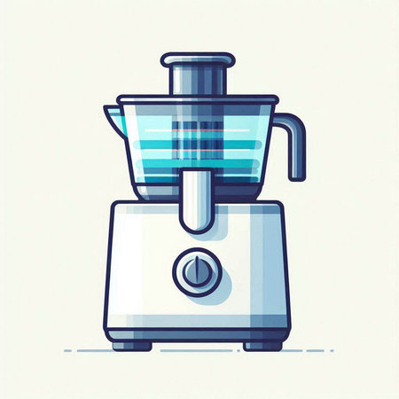 Vector illustration of a blender isolated on a white background. Flat style.のイラスト素材