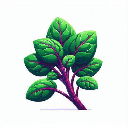 Spinach leaves on white background. Vector illustration. Eps 10のイラスト素材