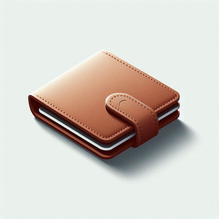 Leather notebook isolated on a white background. 3d illustration.のイラスト素材