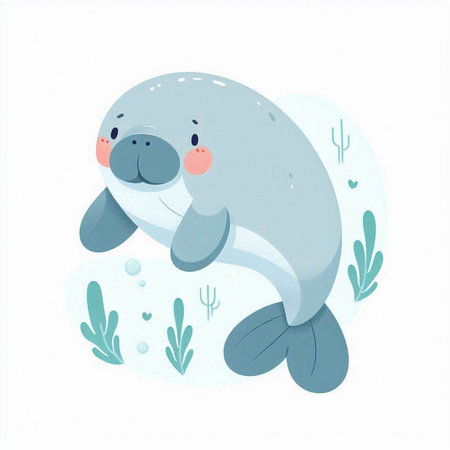 Cute baby seal in watercolor style. Vector illustration on white background.のイラスト素材