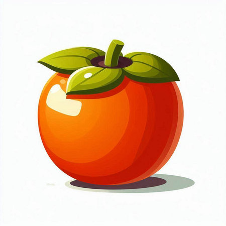 Illustration of persimmon on a white background. Vector illustrationのイラスト素材
