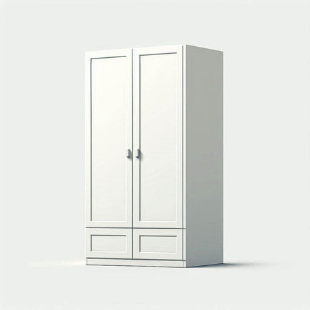 Cupboard isolated on a white background. 3D rendering.のイラスト素材