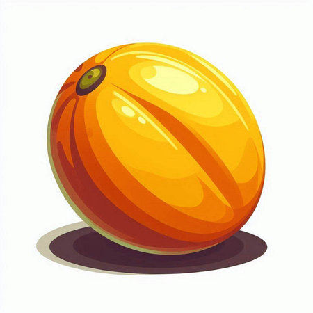 illustration of a ripe apricot on a white background.のイラスト素材