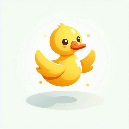 cute yellow duckling isolated on white background. vector illustration.のイラスト素材