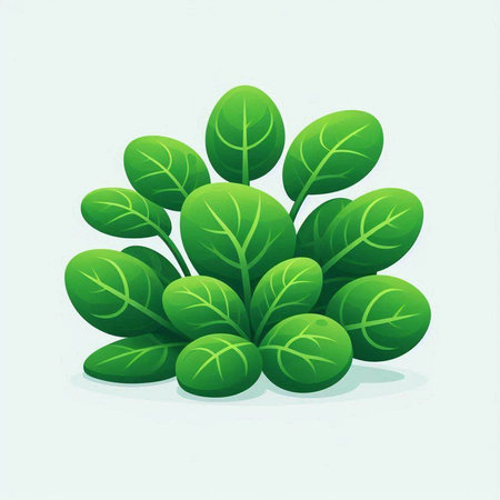 Green leaves isolated on white background. Vector illustration. Eps 10.のイラスト素材