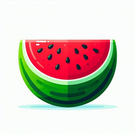 Watermelon vector illustration isolated on white background. Fresh juicy watermelon slice.のイラスト素材