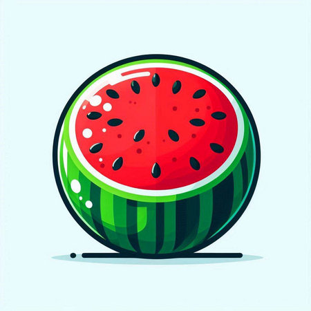 Watermelon fruit icon. Vector illustration of a watermelon slice.のイラスト素材