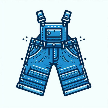 Denim overalls icon. Jeans clothing symbol. Vector illustration.のイラスト素材