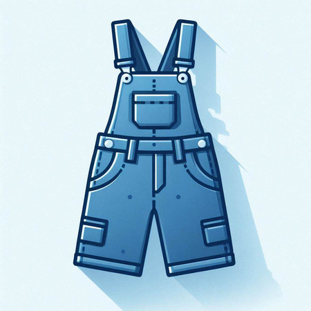 Denim overalls icon. 3d illustration. Blue version.のイラスト素材