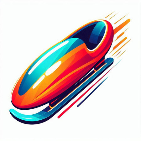 Bobsled icon isolated on a white background. Vector illustration.のイラスト素材
