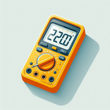 Digital multimeter isolated on a white background. 3d illustration.のイラスト素材