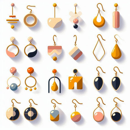 Set of jewelry and accessories icons. Vector illustration. Eps 10.のイラスト素材