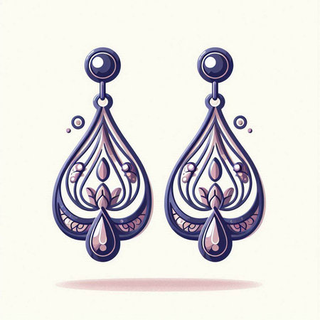 Jewelry earrings. Vintage engraving. Vector illustration.のイラスト素材