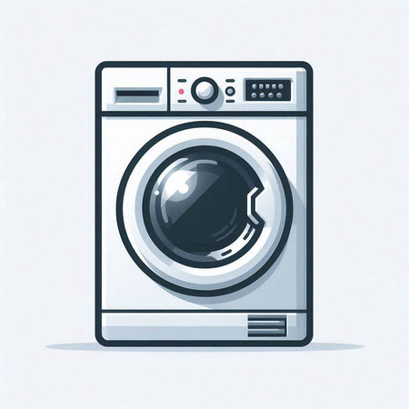Washing machine vector illustration. Washing machine icon in flat style.のイラスト素材