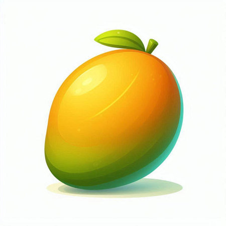 Mango fruit isolated on white background. Vector illustration. Eps 10.のイラスト素材