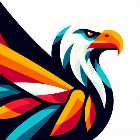 Eagle vector illustration on a white background. Colorful design.のイラスト素材