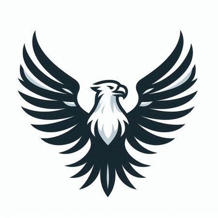 Eagle with wings isolated on a white background. Vector illustration.のイラスト素材