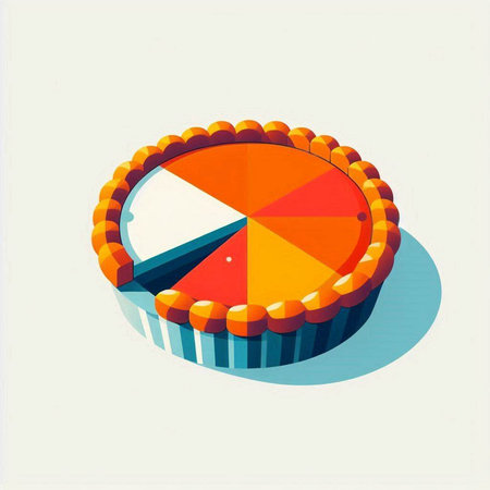 Illustration of pie chart in isometric style. Vector illustration.のイラスト素材