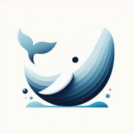 Blue whale icon on white background. Vector illustration. Eps 10.のイラスト素材