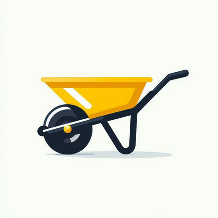 Wheelbarrow icon. Construction tool. Vector illustration in flat styleのイラスト素材