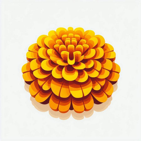 Orange chrysanthemum on white background. Vector illustration.のイラスト素材