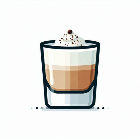 Coffee in a glass on a white background. Vector illustration.のイラスト素材