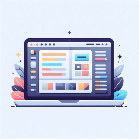 Flat design concept of web development, programming and coding. Vector illustrationのイラスト素材