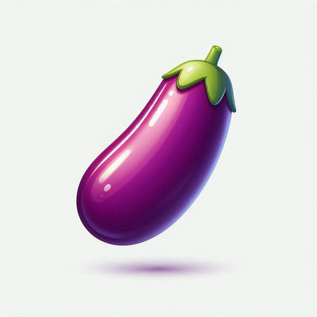Illustration of a purple eggplant isolated on a white background.のイラスト素材